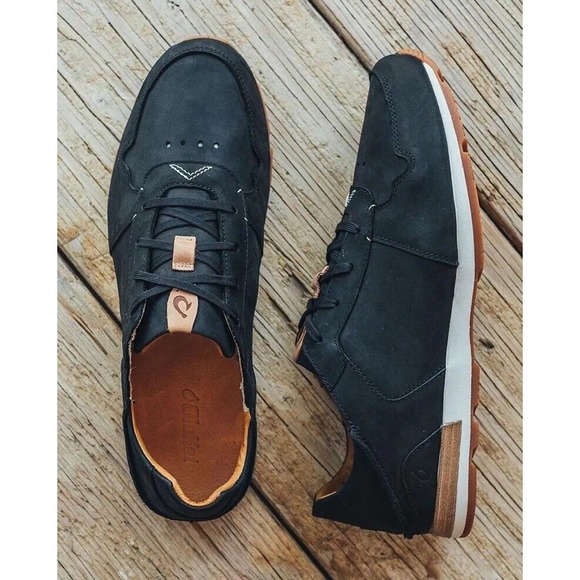 OLUKAI Huaka\'i Li Waxed Antiqued Black Leather Summer Shoes Mens 10 Fast Ship main image 6